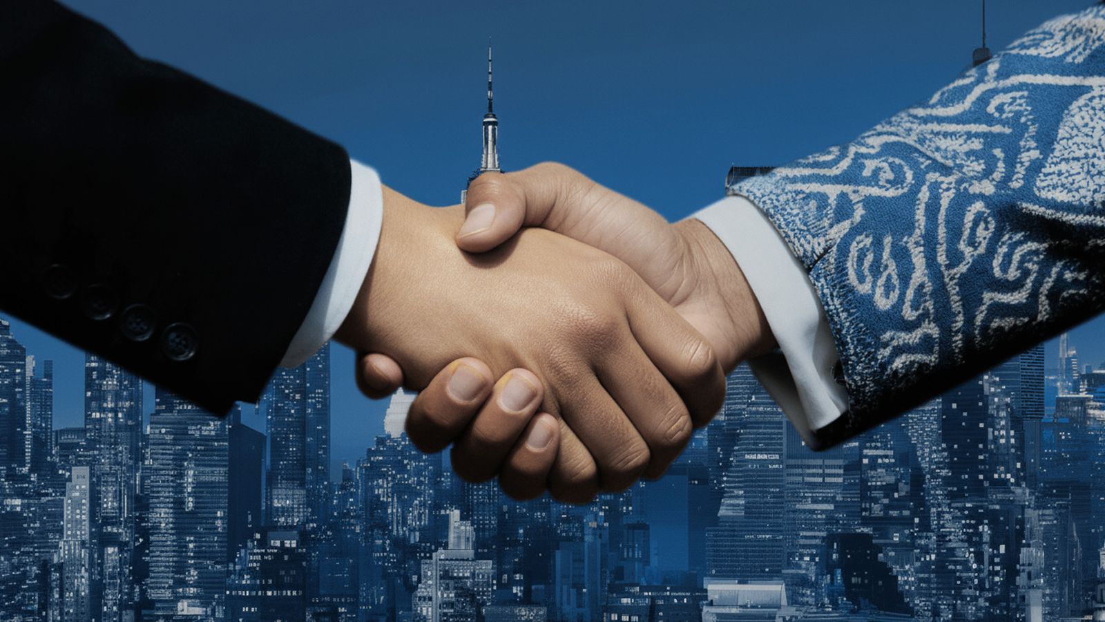 Business handshake symbolizing partnership and deal-making in financial sector mergers and acquisitions.