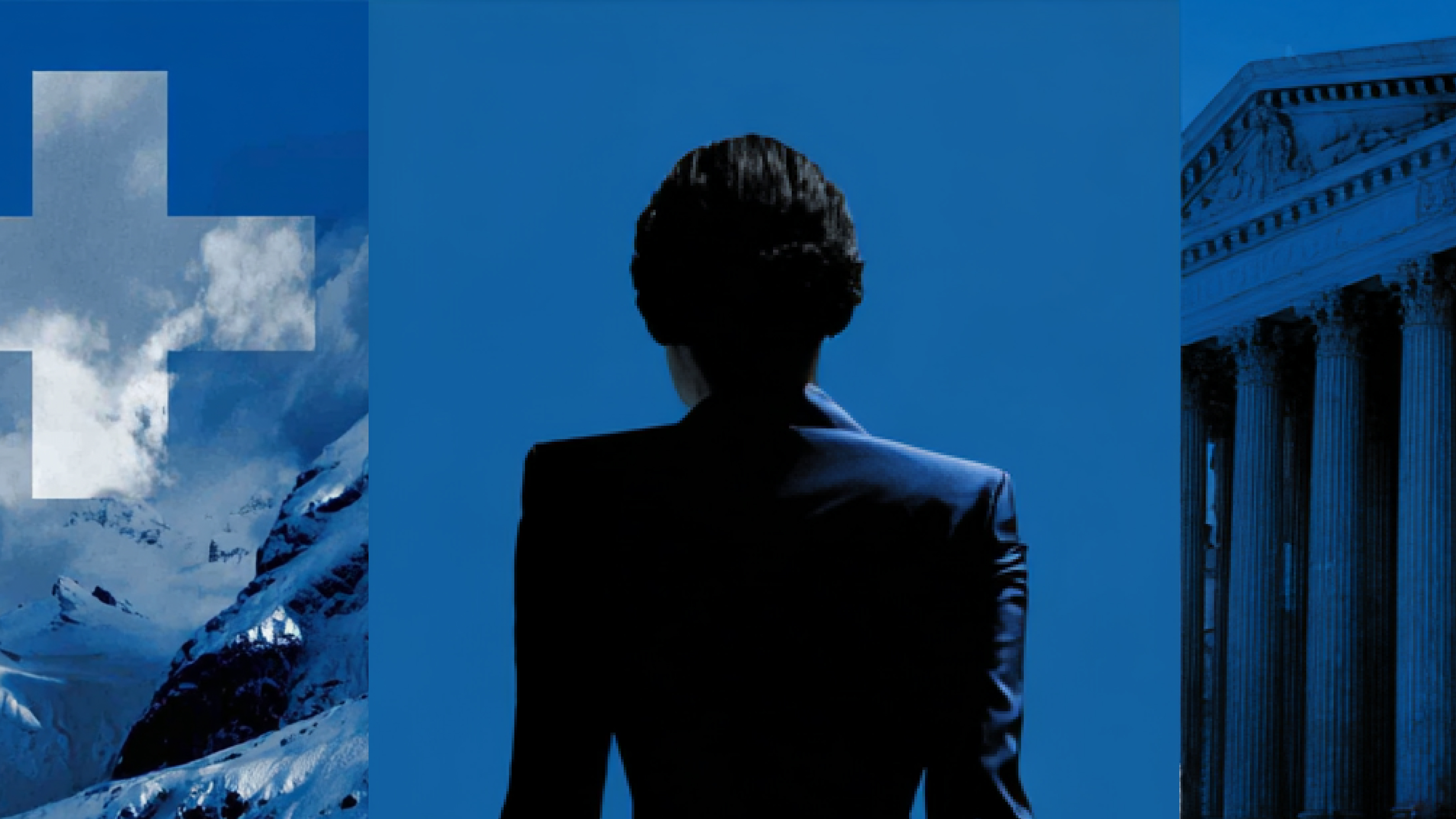 A minimalist, blue-toned image of a professional woman ascending courthouse steps, seen from behind, with classical columns and a city skyline in the background. The composition evokes the strength and resolve of legal institutions under scrutiny — symbolizing the judicial review and governance reset following the Credit Suisse AT1 bond write-down.
